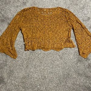 Alter’d State, gold crop sweater, size small